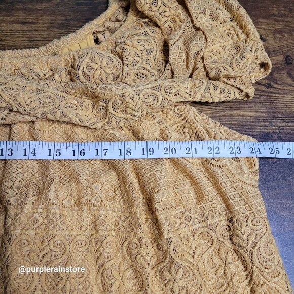 Catherine's Floral Lace Baby Doll Top 3x Lined Stretch Boho Western Country Girl - Picture 6 of 9